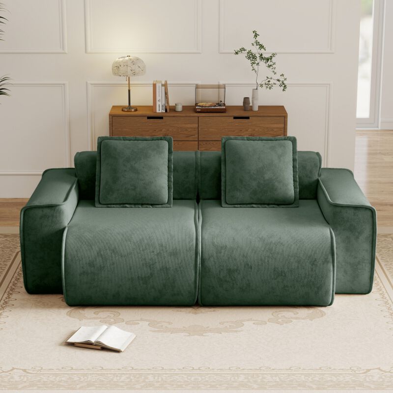 Glaquu Velvet Loveseat image number 2