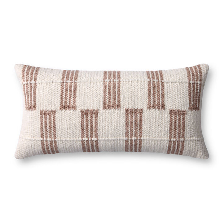 PLL0136 Rust/Ivory 12''x27'' Cover Only Pillow