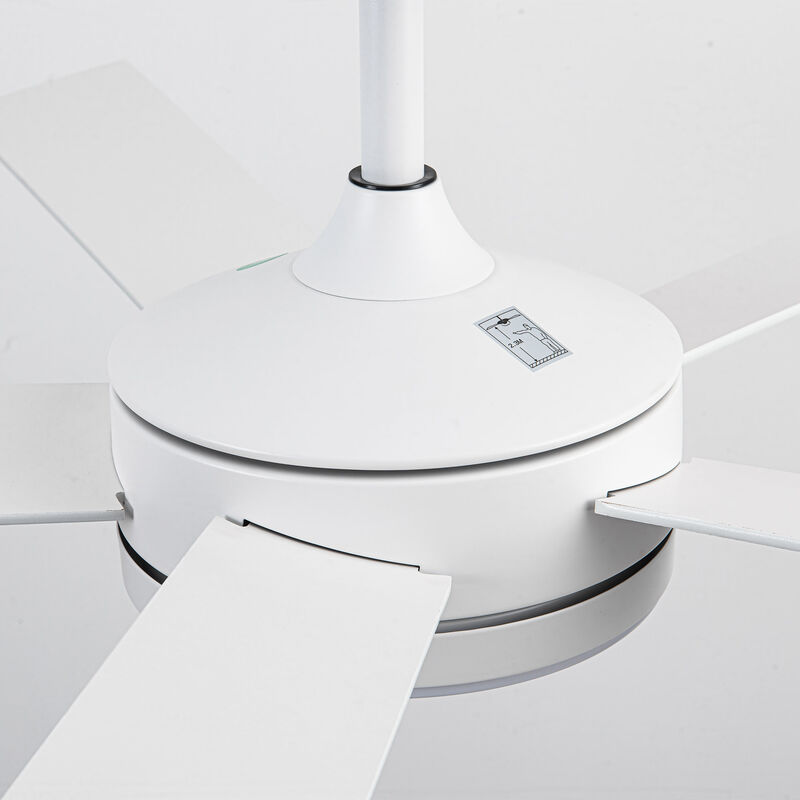 48 in. Smart Matte White Integrated LED Dimmable Reversible Blades Ceiling Fan with Light and APP Control & Remote