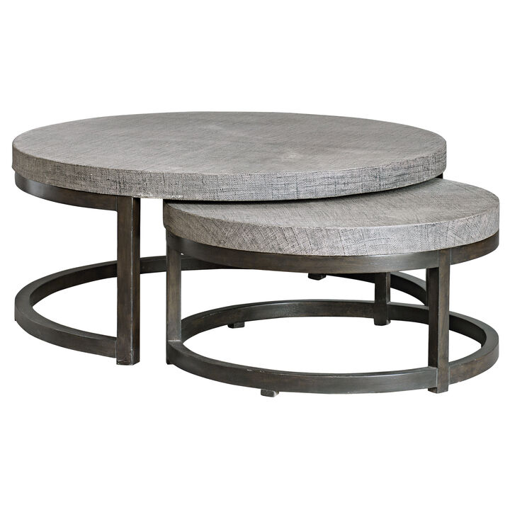 Aiyara Gray Nesting Tables, (Set of 2)