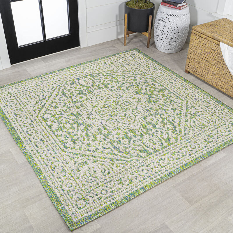Sinjuri Medallion Textured Weave Area Rug
