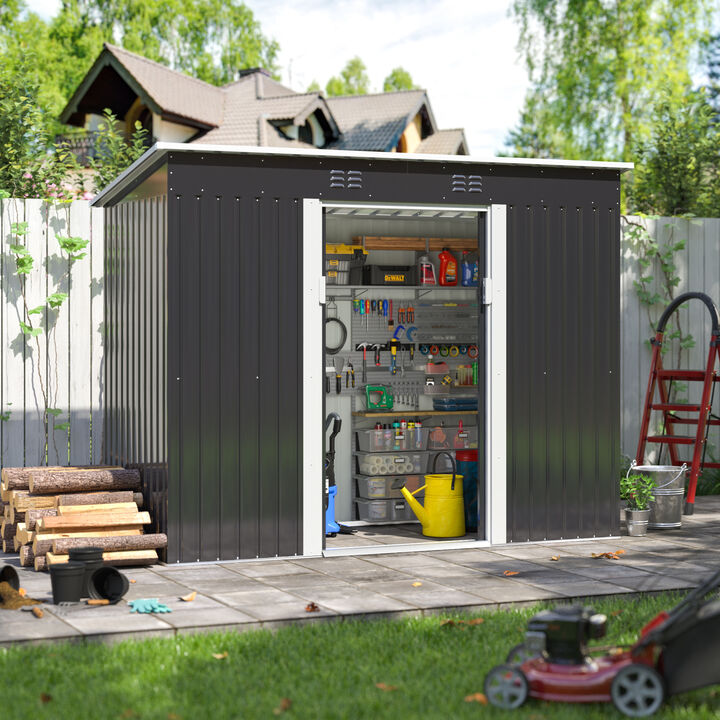 4 x 9 FT Outdoor Backyard Garden Metal Storage Shed