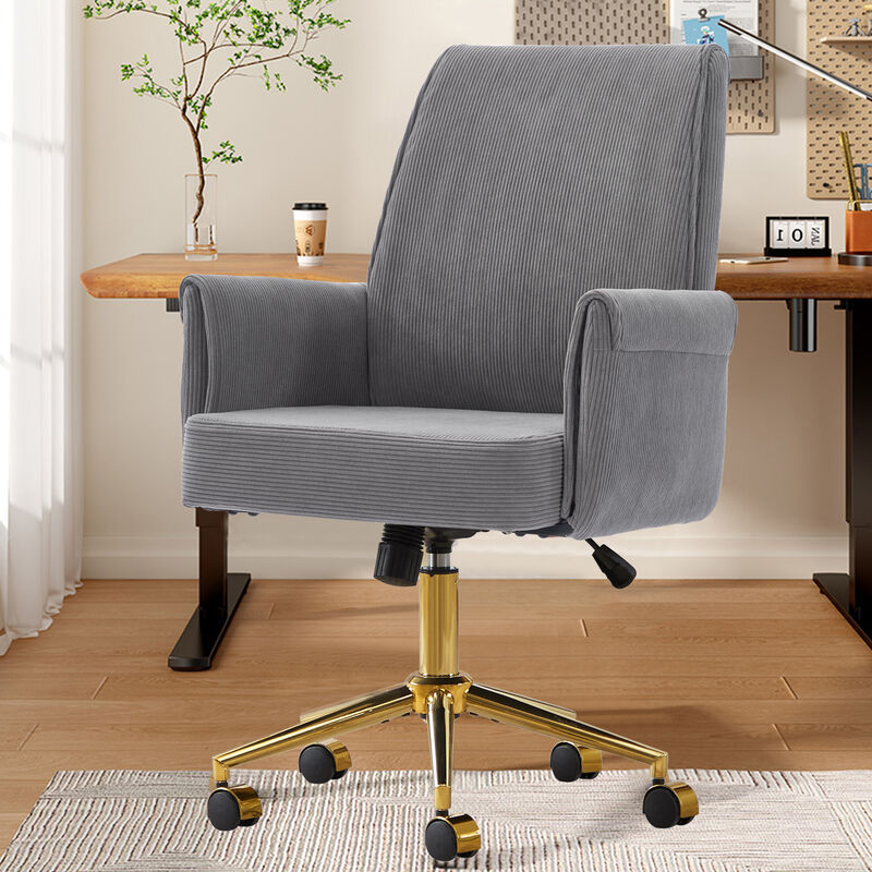 Merax High End Ergonomic Office Chair Gilded Metal Base with Luxury Memory Foam Cushion image number 2