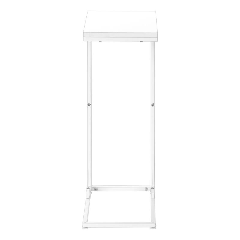 Monarch Specialties I 3478 Accent Table, C-shaped, End, Side, Snack, Living Room, Bedroom, Metal, Laminate, White, Contemporary, Modern image number 5