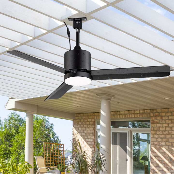 Breezary 42" Waterproof Outdoor Ceiling Fan with Light, Dimmable LED, DC Motor, 6 Speeds, Remote Control, Quiet