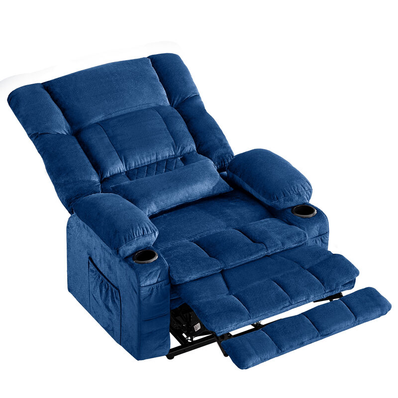Fabric Power Recliner with Massage and USB Port