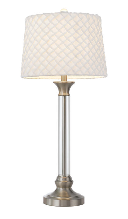 Hivvago 32" Nickel Metal Table Lamp With White Empire Shade