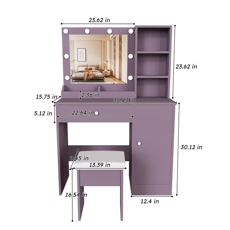 Frafup Stylish Vanity Desk Set image number 4