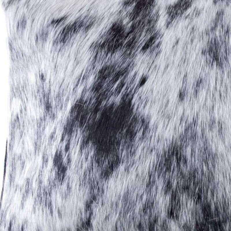 Unique Salt and Pepper Cowhide Pillow for Rustic or Modern Home Decor
