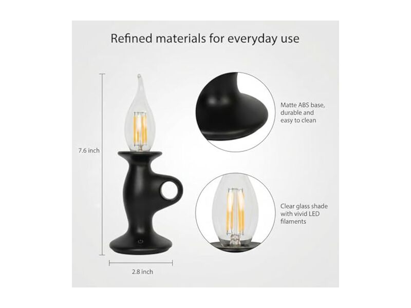 Rechargeable Cordless Dimmable Table Lamp For Bedside 1200mAh Bulbs Included image number 2