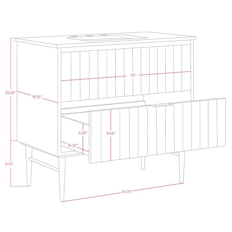 Meridian Furniture Modernist White Bathroom Vanity