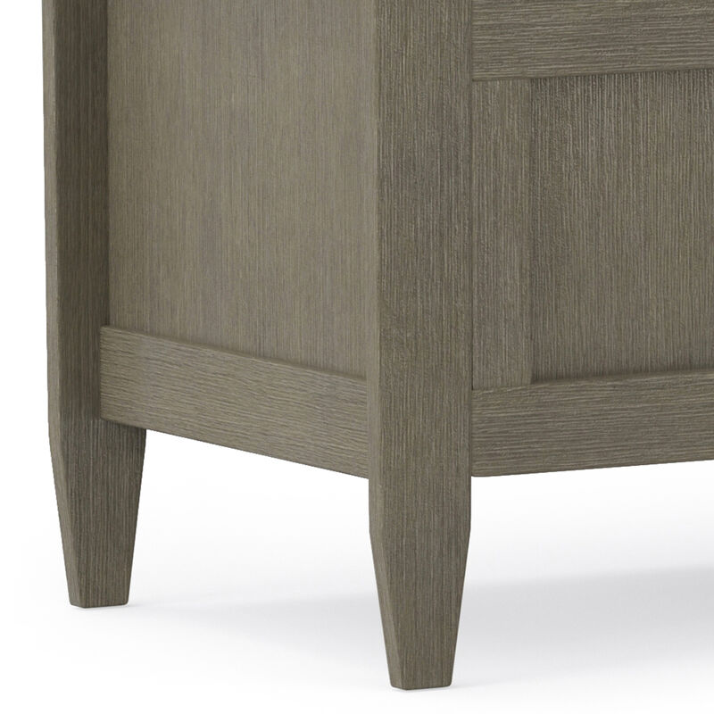 Brooklyn SOLID WOOD 48 inch Wide Contemporary Entryway Storage Bench in Farmhouse Grey