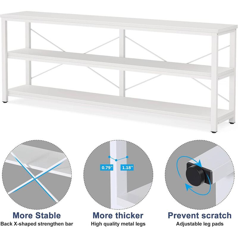 Tribesigns Classic 3-Tier Wood Console Table with Metal Frame image number 5