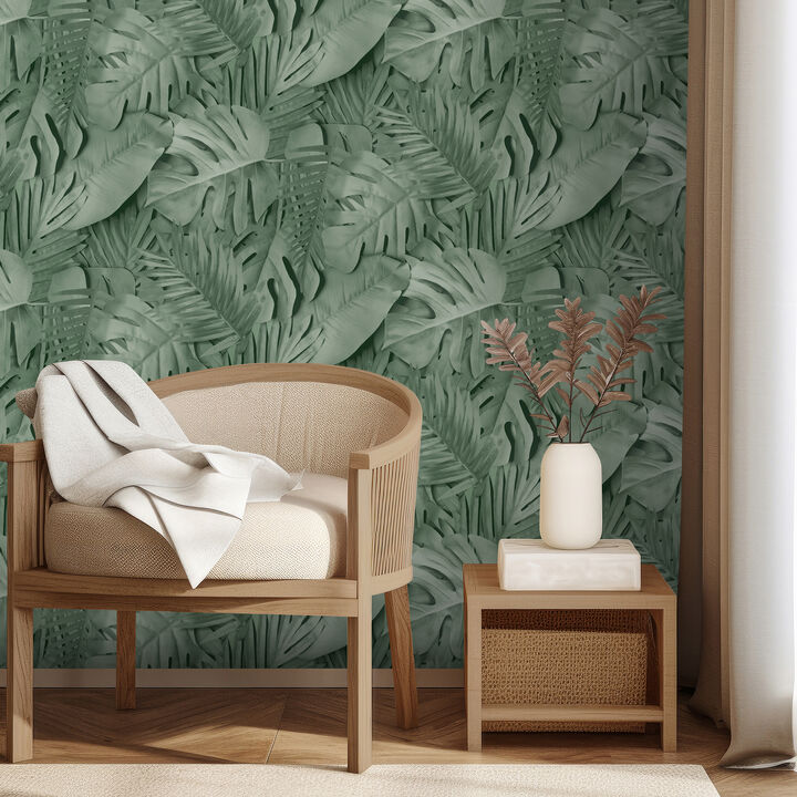 Large Photoreal Tropical Leaves Wallpaper