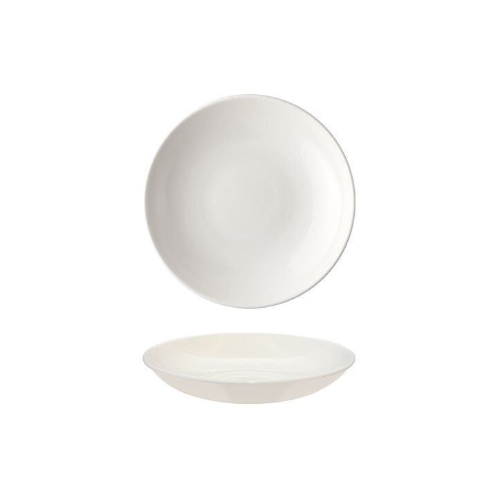 Gourmet dia.9" h:2" 34 oz. Round Warm White Porcelain Bowl (Set of 4)