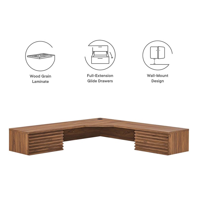 Render Wall Mount Corner Office Desk image number 5