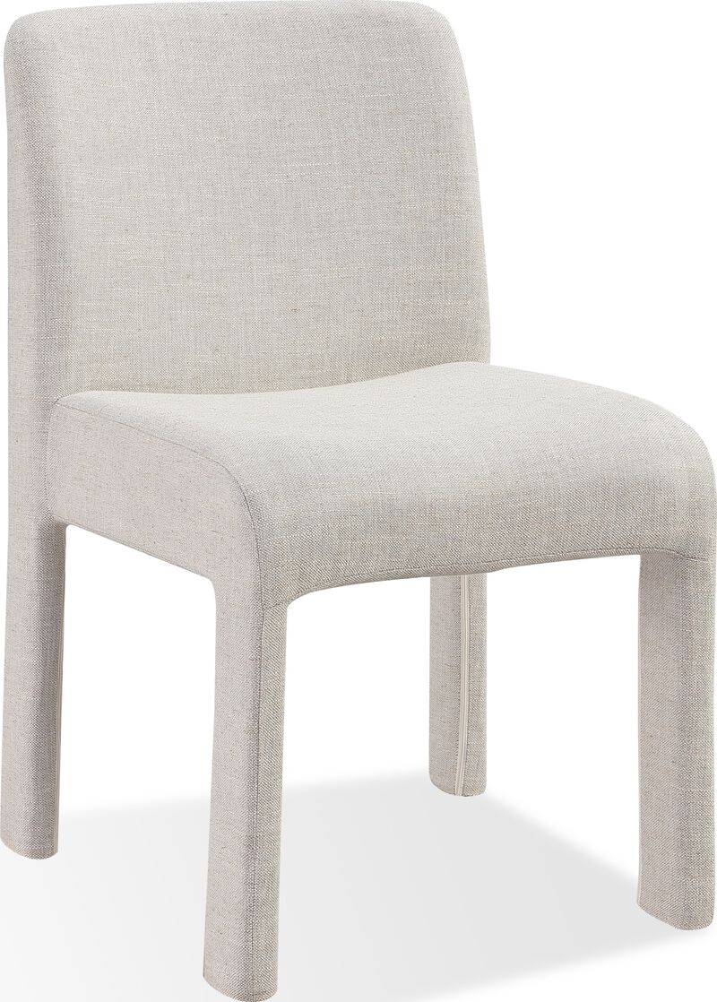 Devon Fully Upholstered Dining Chair in Turtle Dove Linen - Set of 2