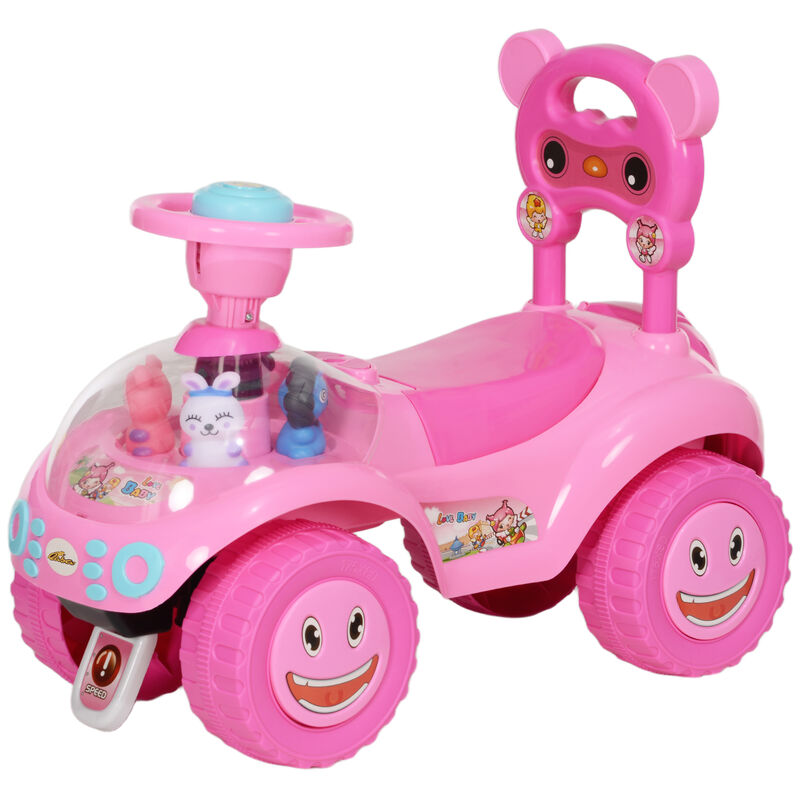 BreeBe Foot to Floor Toddler Push Car w/ Horn, Light, Music, Anti-Over-Backwards Device & Underseat Storage image number 0