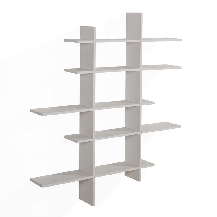Five Level Asymmetric Wall Shelf