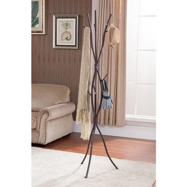 Hivvago Metal Tree Branch Style Coat Rack with Multiple Hooks in Bronze