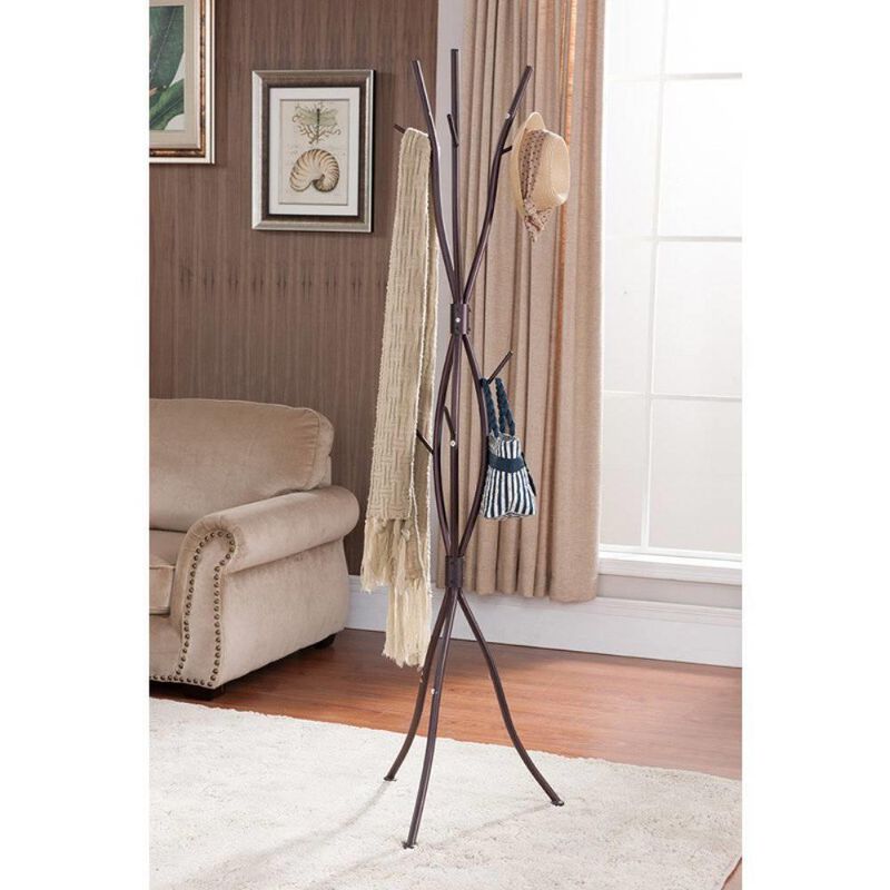 Hivvago Metal Tree Branch Style Coat Rack with Multiple Hooks in Bronze