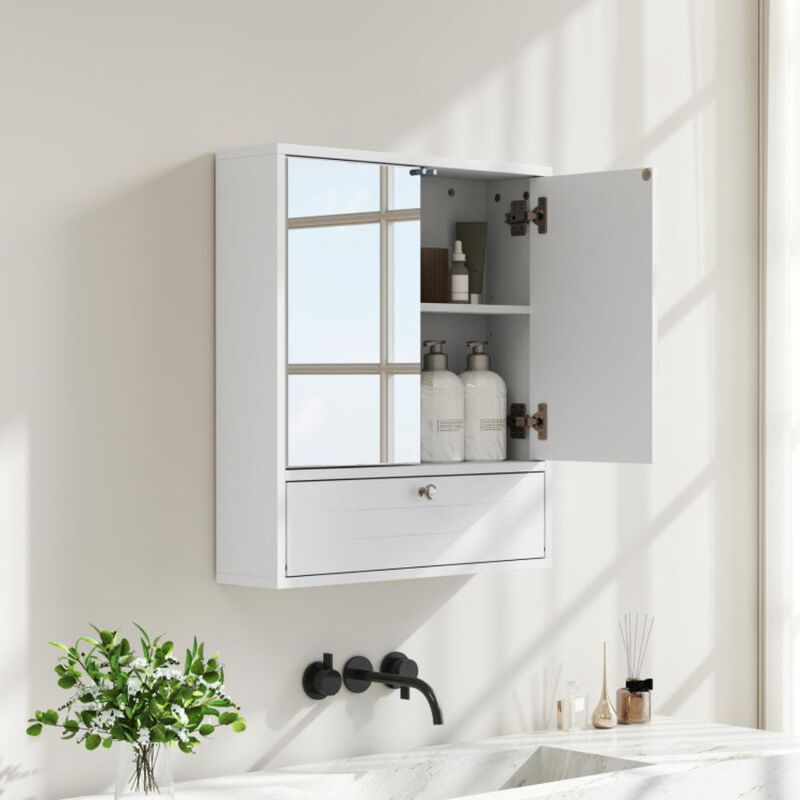 Hivvago Double Door Wall-Mounted Bathroom Mirrored Medicine Cabinet