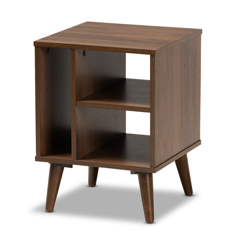 Baxton Studio Sami Mid Century Modern Walnut Finished Wood End Table