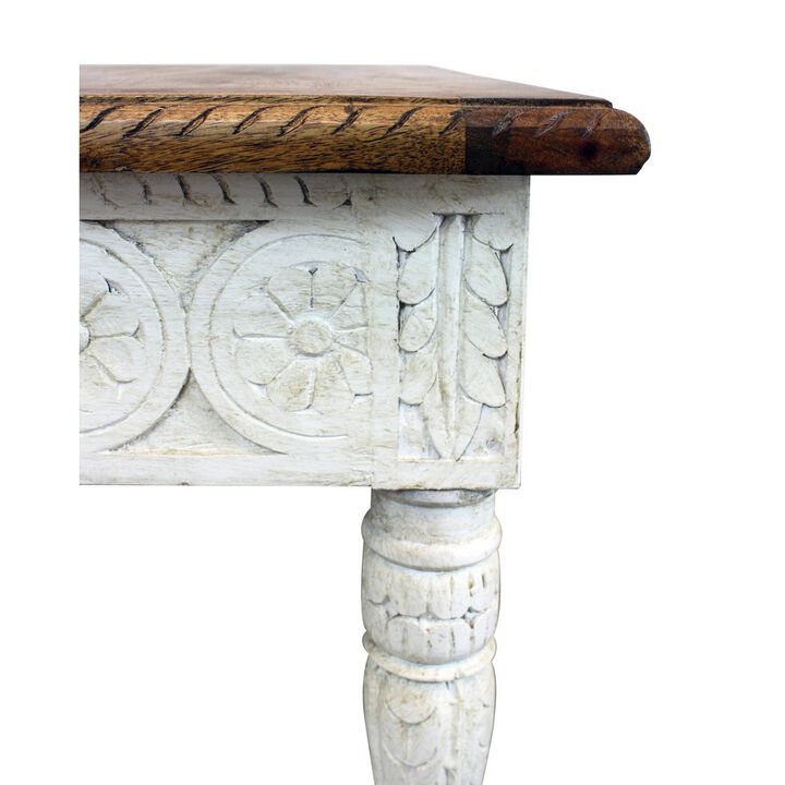 Alex Hamilton Bay Hand-Carved End Table