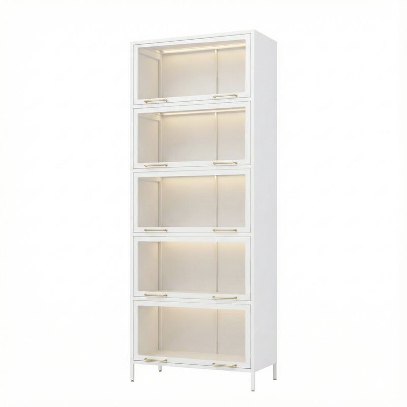 Wimnux Modern LED Lighted Metal Display Cabinet image number 7