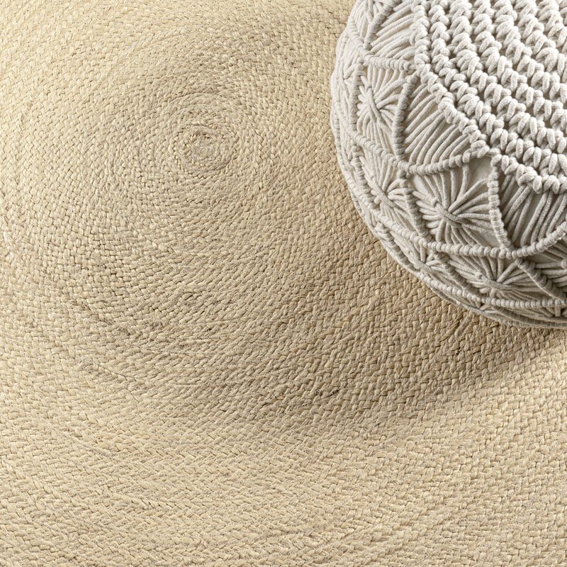 Zara Braided Coastal Cottage Round Jute Round Area Rug