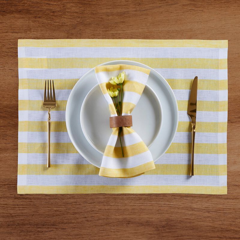 Linen Dinner Napkins - Sorrento Stripe image number 1