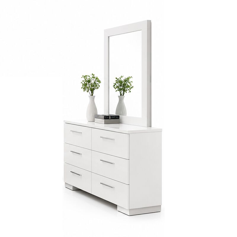 Estin 5pc Queen Bedroom Set, 2 Nightstands and Low Profile Bed, White image number 2