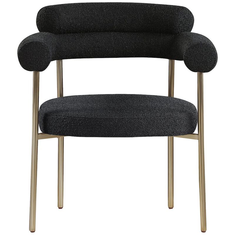 Meridian Furniture Blake Black Boucle Fabric Dining Chair, Set of 2