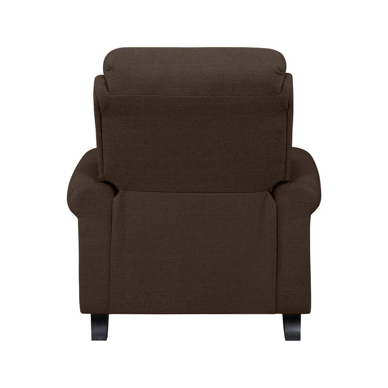 ProLounger Bustle-Back Pushback Recliner with Nailheads in Brown Linen