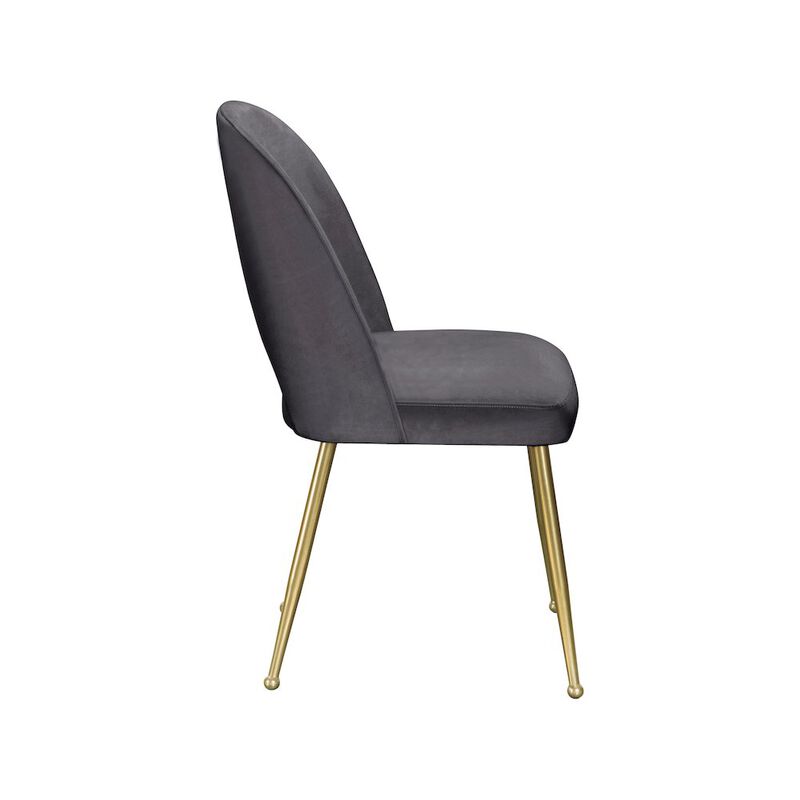 Meridian Furniture Logan Grey Velvet Dining Chair, Set of 2