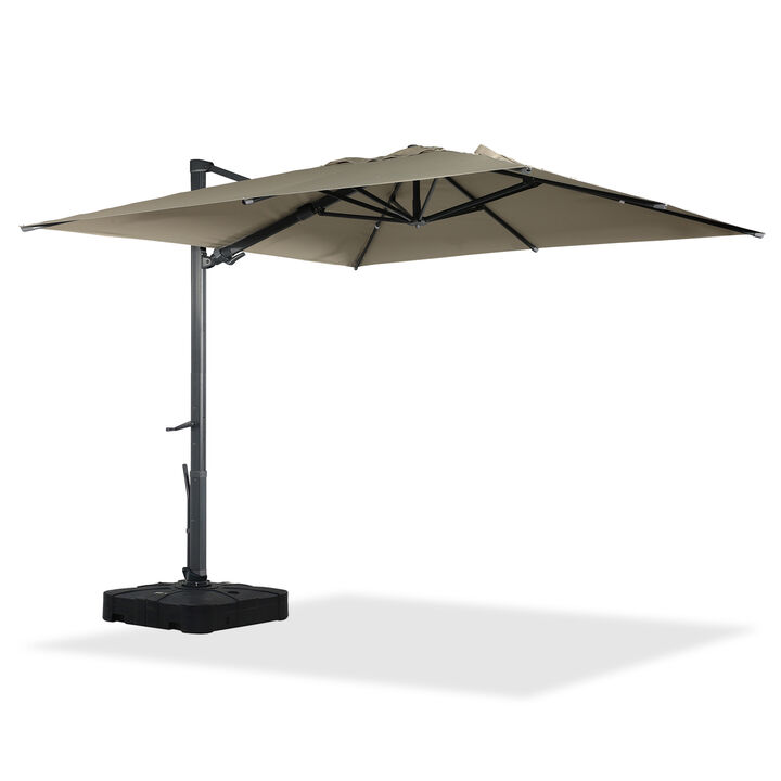 MONDAWE 10 x 10 ft Cantilever Patio Umbrella with Weighted Based Navy