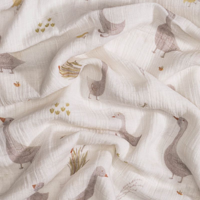 Charlie 2-pc. Farmhouse Goose/Check Muslin Swaddle Set image number 2