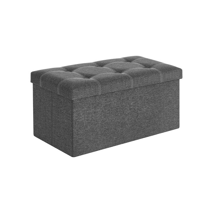 Hivvago Gray Foldable Storage Ottoman Bench