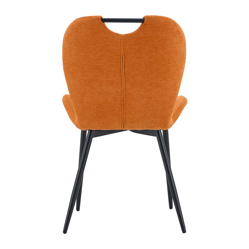 Whisen Set of 4 Upholstered Dining Chairs with Metal Handle, Fabric & Metal Frame, Ergonomic Accent Chairs for Dining Room, Living Room, Office image number 8