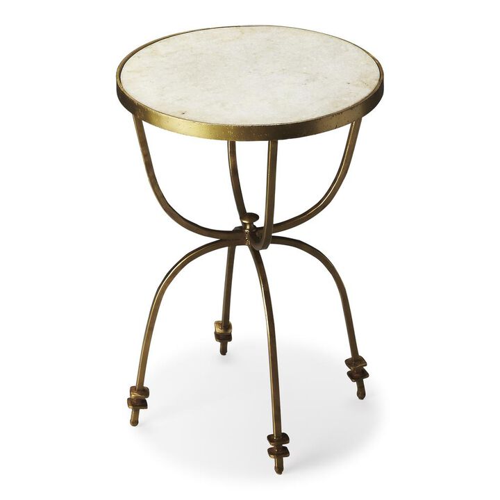 Butler Specialty Hager Marble & Metal Side Table, Multi-Color