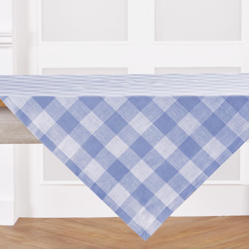 Solino Home 100% Pure Linen Table Throw - Buffalo Check