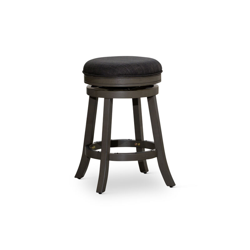 Streamdale 24" Counter Stool, Weathered Gray Finish, Charcoal Fabric Seat