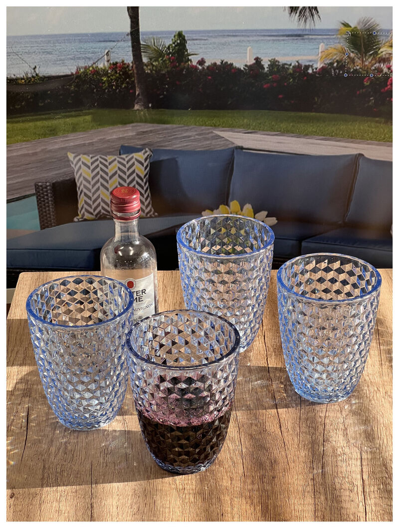 Durable Diamond Acrylic Stemless Whiskey Glasses – Set of 4 for Everyday Use