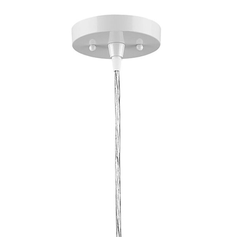 Hivvago White Metal Hanging Light with Dome Shade