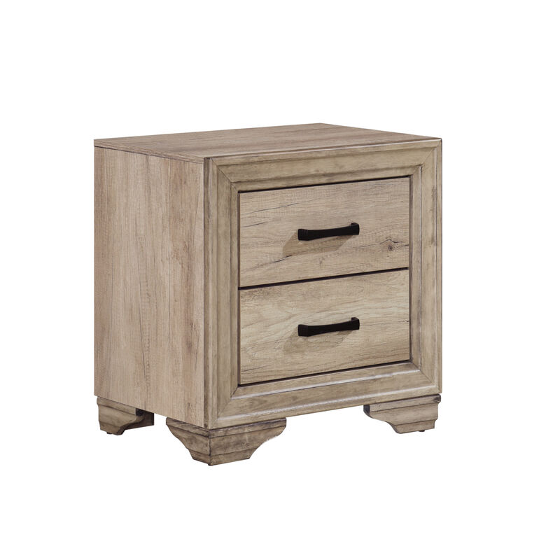 Streamdale Natural Finish Nightstand for Bed Side Table image number 2