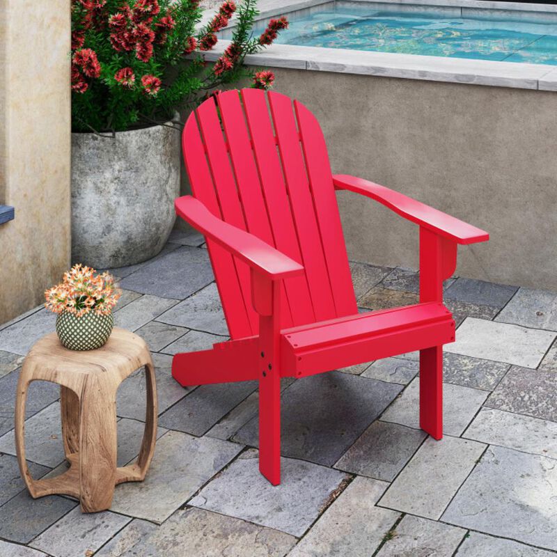 Hivvago Acacia Wood Lounge Patio Adirondack Chair with Inclined Seat