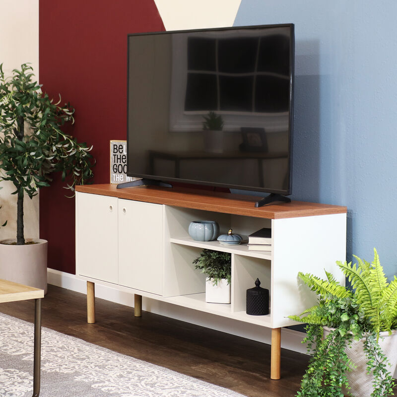Sunnydaze Indoor Modern TV Stand Media Console for 55" TV