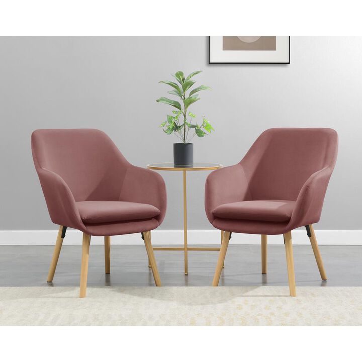 Convenience Concepts Take a Seat Charlotte Accent Chair, Blush Velvet
