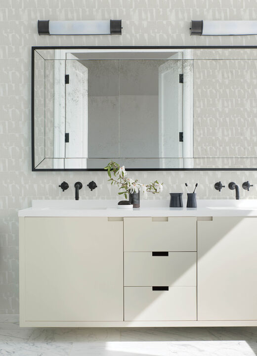 Bancroft Dove Artistic Stripe Wallpaper