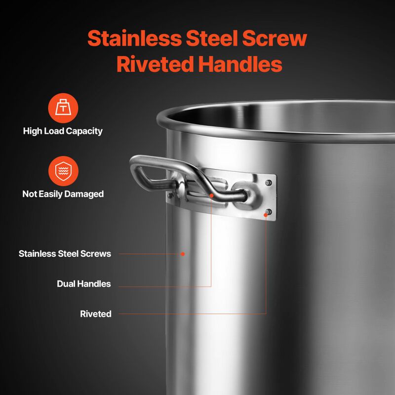 Stainless Steel Stock Pot with Lid, Heavy Duty Cooking Pot for Steaming Boiling Frying image number 5
